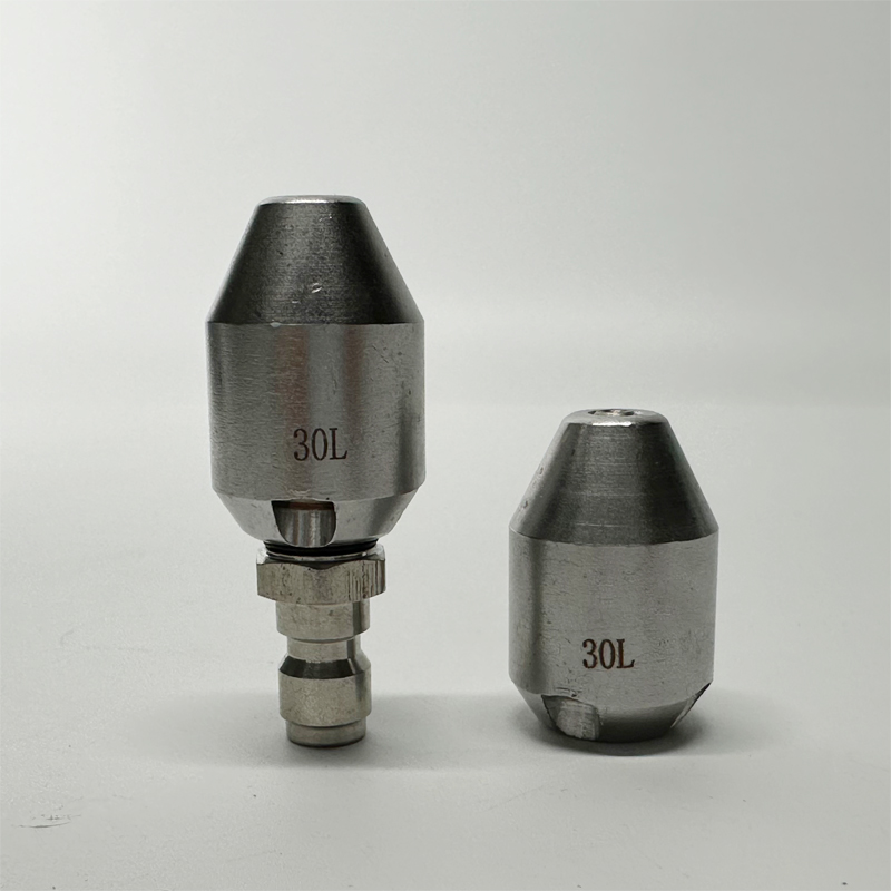 Drain Pipe Clip - ชุดหัวฉีดล้างท่อระบายน้ำแบบต่อเร็ว 1/4 นิ้ว แบบหนึ่งหัวฉีดด้านหน้าสี่หัวฉีดด้านหลัง สำหรับเครื่องฉีดน้ำแรงดันสูง ใช้ทำความสะอาดท่อระบายน้ำ